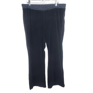 Black Velour Wide Leg  Sweatpants| 2x